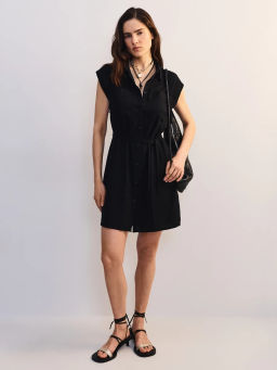 Льняное платье-рубашка с поясом ZR2605012907-50 / Zarina