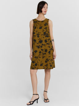 Платье женское хаки с цветочным принтом - Mark formelle фото 3