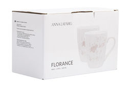 Кружка, 350 мл, 2 шт, фарфор P, белая, Цветы и листья, Florance - Anna lafarg фото 10