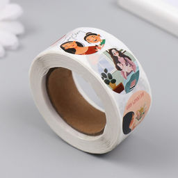 Наклейка бумага День матери, d=2.5 см, 500 шт., в рулоне