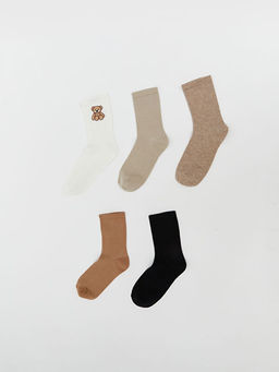 Bask?l? Kad?n Soket ?orap 5li