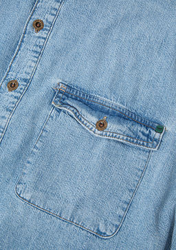 Tyler Regenerative Ac?k Mavi Denim Jean Gomlek  фото 11