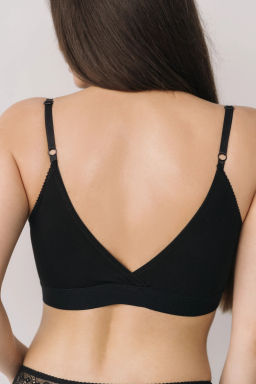 Бюстгальтер из хлопка Лёгкость Черный без косточек