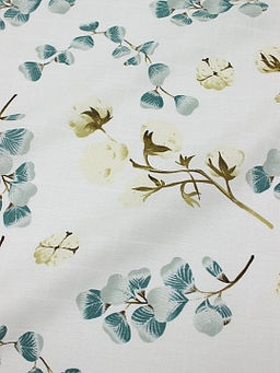 Муслин двухслойный Веточки хлопка, ш.1.35м, хлопок-100%, 100гр/м.кв