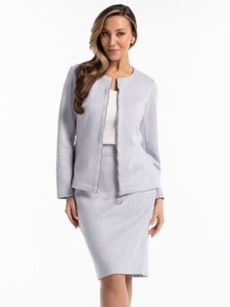 Костюм из трикотажной замши лавандовый