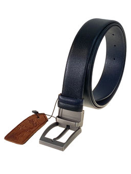 Мужской ремень из натуральной кожи, двусторонний, цвет черный/синий