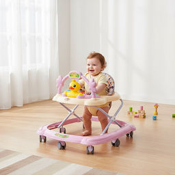 Ходунки "Хитрая уточка" (цвет розовый)