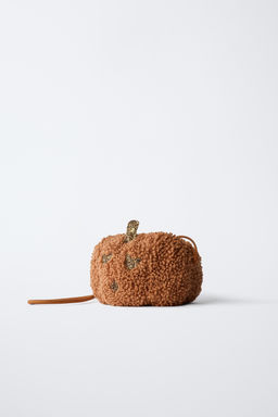 FAUX SHEARLING PUMPKIN CROSSBODY BAG - Zara фото 2