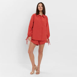 Костюм женский (блузка, шорты) MINAKU: Casual Collection, красный, размер 48