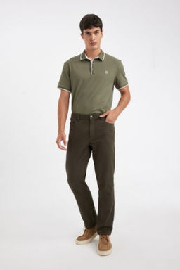 Regular Fit Normal Kesim K?sl?k Pantolon Duz Paca Cepli Basic Duz