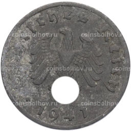 Монета 1 рейхспфенниг 1941 года A Германия