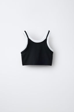 TOP DOBLE CONTRASTE / Negro - Zara фото 2