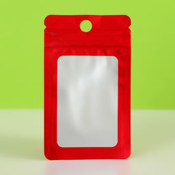 Цена за 100 шт. Пакет Зип-лок с окном, с еврослотом, красный, 8×14±5% см