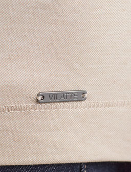 Джемпер хенли из полотна пике с меланжевым плетением с эластаном - Vilatte фото 5