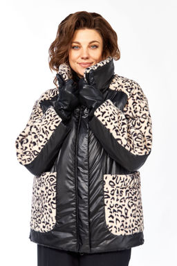 Куртка LADY SECRET 7294 черный/леопардовый мех