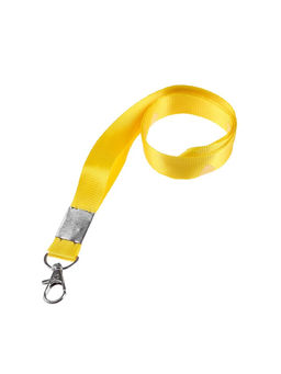 Цена за 50 шт. Лента для бейджа, 15 мм × 80 см, с металлическим карабином, жёлтая