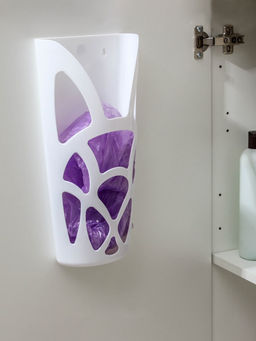 Корзина для пакетов IDEA «Геометрия», пластик, 18×9×35 см, белая
