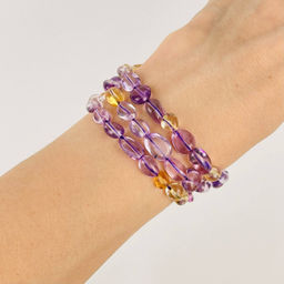 Бусины для украшений из Аметиста и Цитрина (галтовка) 40 см