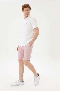 Мужская рубашка с коротким рукавом цвета экрю - U.s. polo assn фото 11