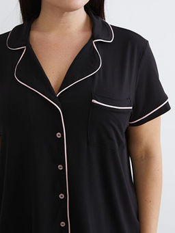 G?mlek Yaka Kad?n Pijama Tak?m?