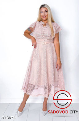 Женское вечернее платье с гипюром и поясом - Bruno фото 4