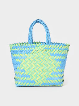 Сумка плетёная, 30×10×33 см, пластик, голубая
