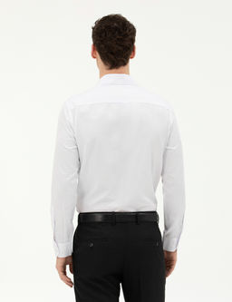 Beyaz Slim Fit Uzun Kollu G_mlek
