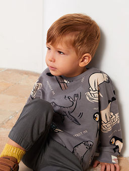 Bisiklet Yaka Uzun Kollu Bask?l? Erkek Bebek Sweatshirt - Waikiki фото 2