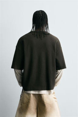 CONTRAST PRINT KNIT T-SHIRT - Zara фото 3