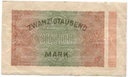 Банкнота 20000 марок 1923 года Германия