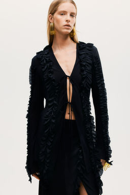 Blusa de volantes con efecto arrugado