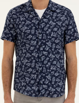 Lacivert Regular Fit K_sa Kollu G_mlek