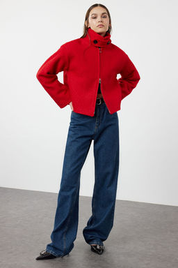 TRENDYOLMILLA K?rm?z? Yaka Detayl? Buklet Ince Ceket Mont TWOAW25MO00086 фото 10