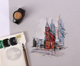 Набор для вышивания PANNA Скетчевые зарисовки GM-7258 Гудерхам-билдинг 18.5 х 22 см