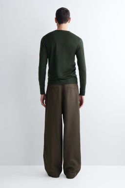 PANTAL?N RELAXED FIT WIDE LEG EN MEZCLA DE LINO - H&m фото 9