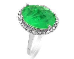 Кольцо из серебра турмалин шартрез выращ., Болонья