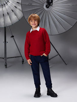 Bisiklet Yaka Triko Erkek ?ocuk Kazak