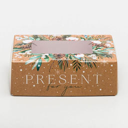 Цена за 5 шт. Коробка складная новогодняя Present, 10×8×3.5 см
