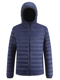 Куртка мужская гибридная стёганая с капюшоном с графеновой подкладкой темно-синего цвета 9621_1TS