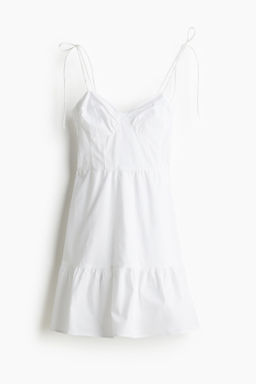 Vestido de popelina con tirantes de lazo - H&m фото 2