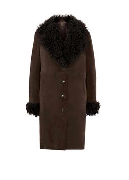 Кожаное пальто, коричневое - Linea tesini фото 2