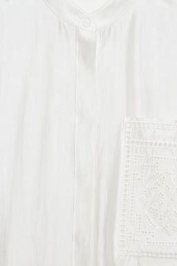 CAMISA BOLSILLO BORDADO ZW COLLECTION / Blanco - Zara фото 13