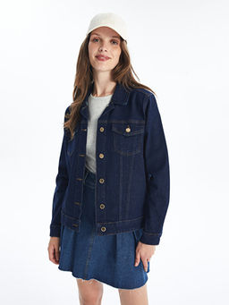 G?mlek Yaka Kad?n Jean Ceket