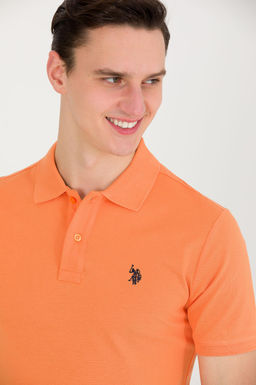 U. S. Polo Assn Мужская оранжевая базовая футболка с воротником-поло - U.s. polo assn фото 13
