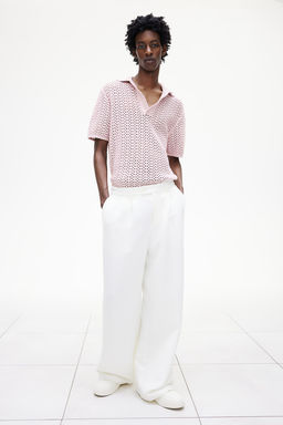 Polo en punto pointelle Loose Fit