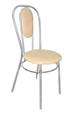 Стул №1 (метал.) 470/ст светло-бежевый хром