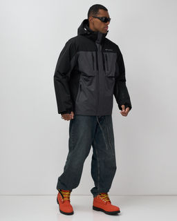 Горнолыжная куртка мужская зимняя темно-серого цвета 7616TC