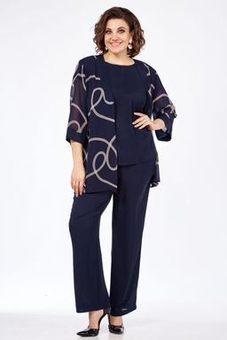 Костюм Элль стиль 2284 темно-синий  фото 3