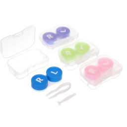 Цена за 10 шт. Набор для хранения контактных линз "МАРЦИПАН", цвет микс, 6.5*4,5*2см, (пакет с подвесом)
