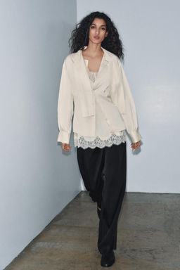 ZW COLLECTION COMBINED SATIN BLOUSE - Zara фото 8